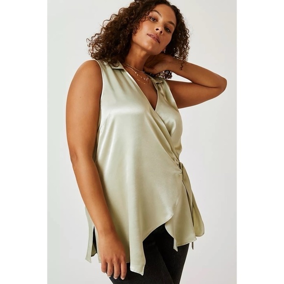 Anthropologie Iridescent Wrap Vest Size Medium NWT - Picture 2 of 9